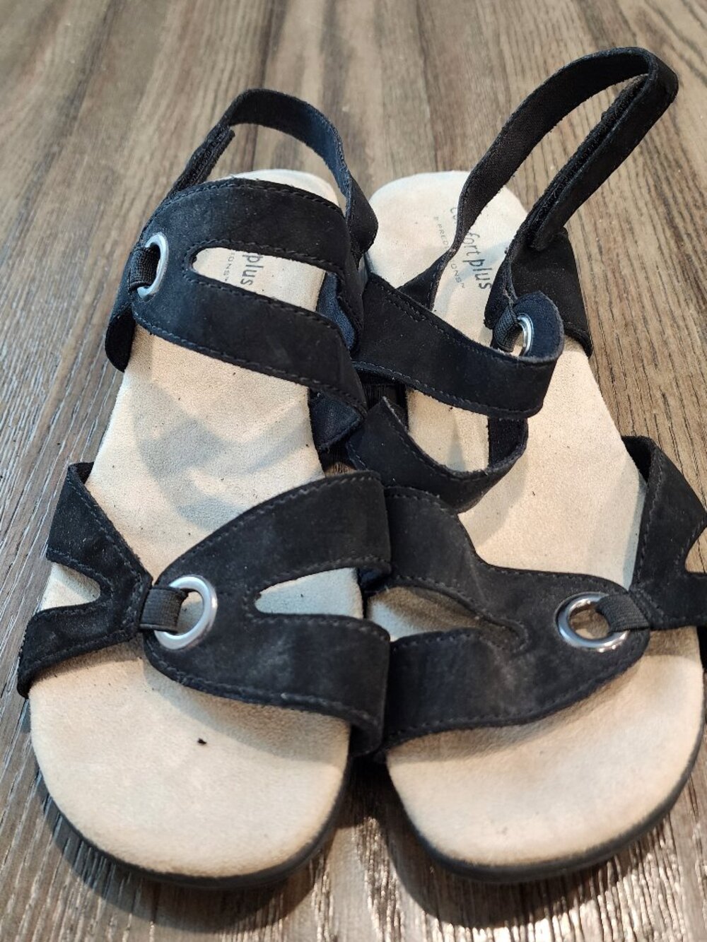 Comfort Plus Predictions Women’s Size 12W Black Slingback Comfort Sandals